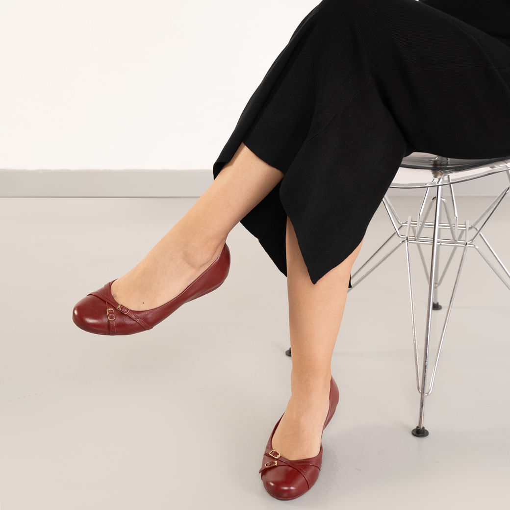 Bottero Sapatilha 353616-1 Burgundy Couro Atanado Napoli -2-